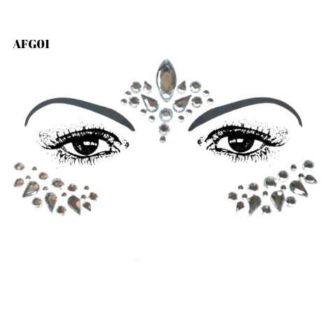 מדבקת קריסטל לפנים דגם- AFG01