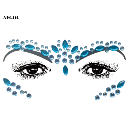 מדבקת קריסטל לפנים דגם- AFG04