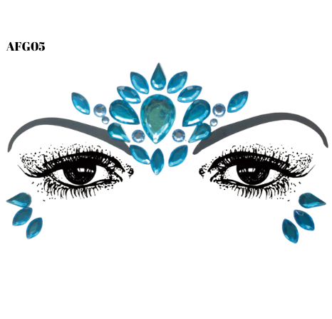 מדבקת קריסטל לפנים דגם- AFG05