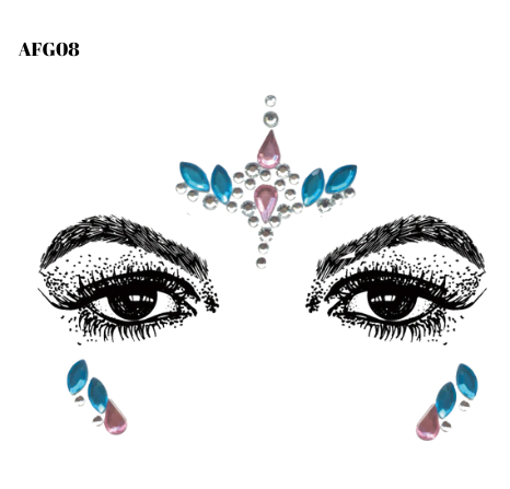 מדבקת קריסטל לפנים דגם- AFG08