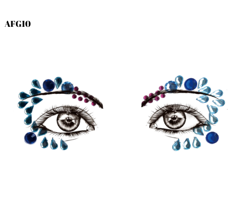 מדבקת קריסטל לפנים דגם- AFG10