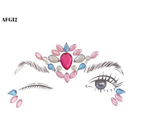 מדבקת קריסטל לפנים דגם- AFG12