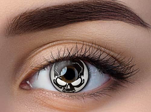 זוג עדשות צבע דגם גולגולת